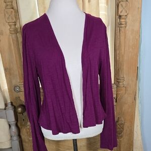 LOFT Rich Purple Knit Cardigan In Size XL